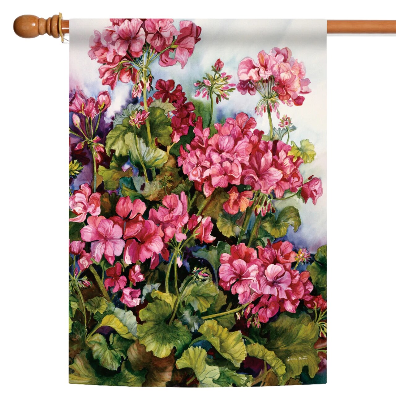 Toland Home Garden Classic Geranium Plant Outdoor House Flag 40" x 28"